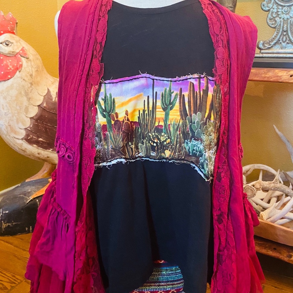 One of a kind!!! Copper Feather Design Vest